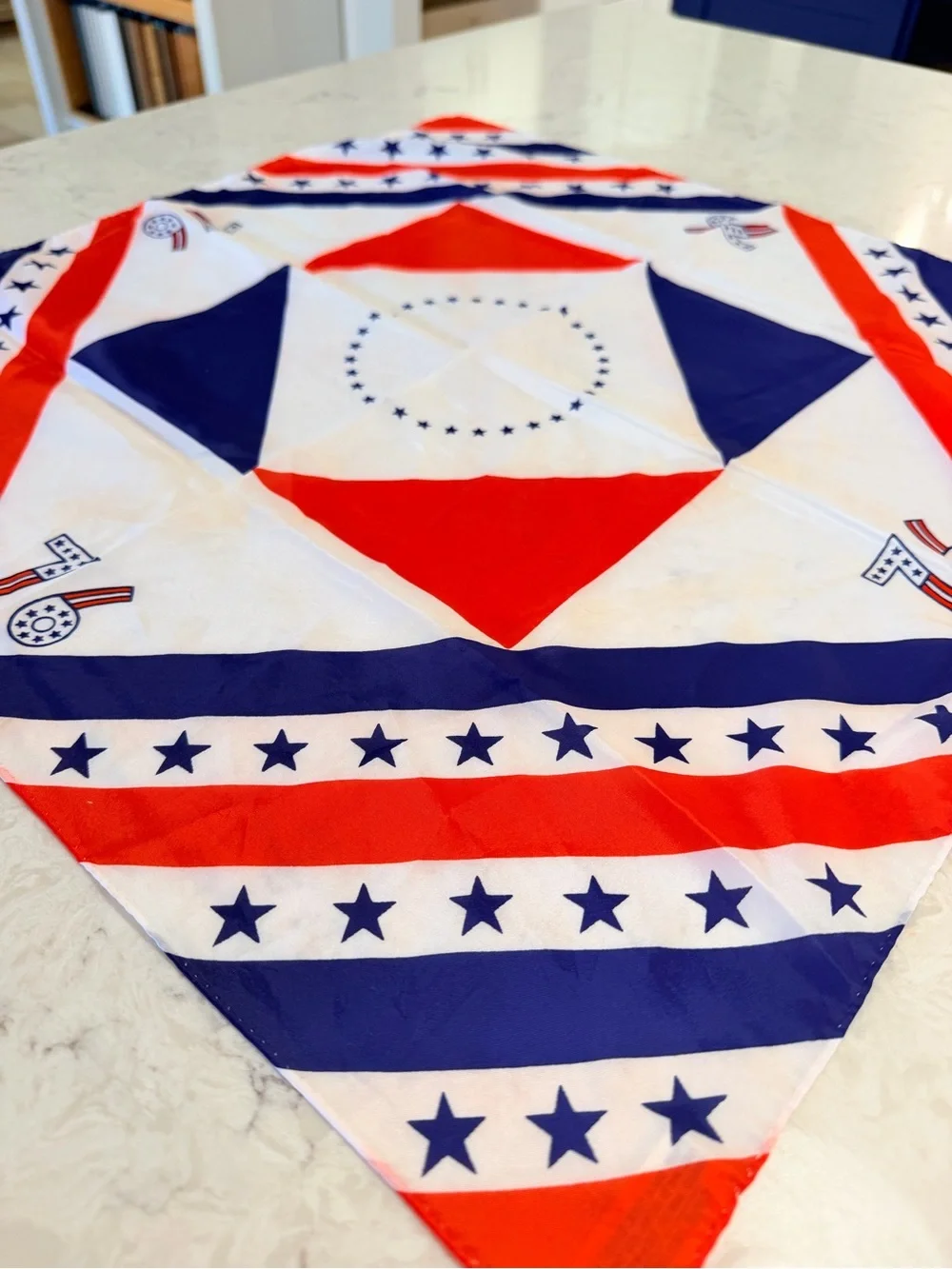 1976 Bicentennial Red White Blue Patriotic Square Scarf Marlowe Finer Ltd USA